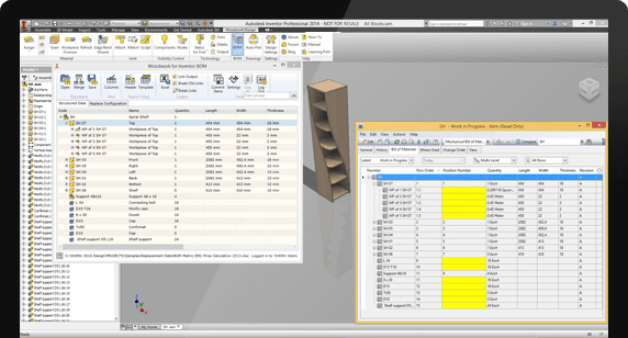 screenshot of Woodwork for Inventor